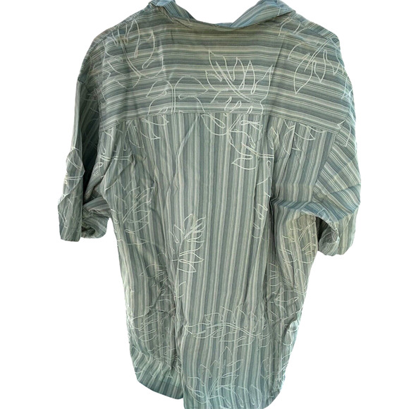 Tommy Bahama Silk Button Up Shirt Mens S Embroidered Green Floral Short Sleeve - Picture 2 of 12